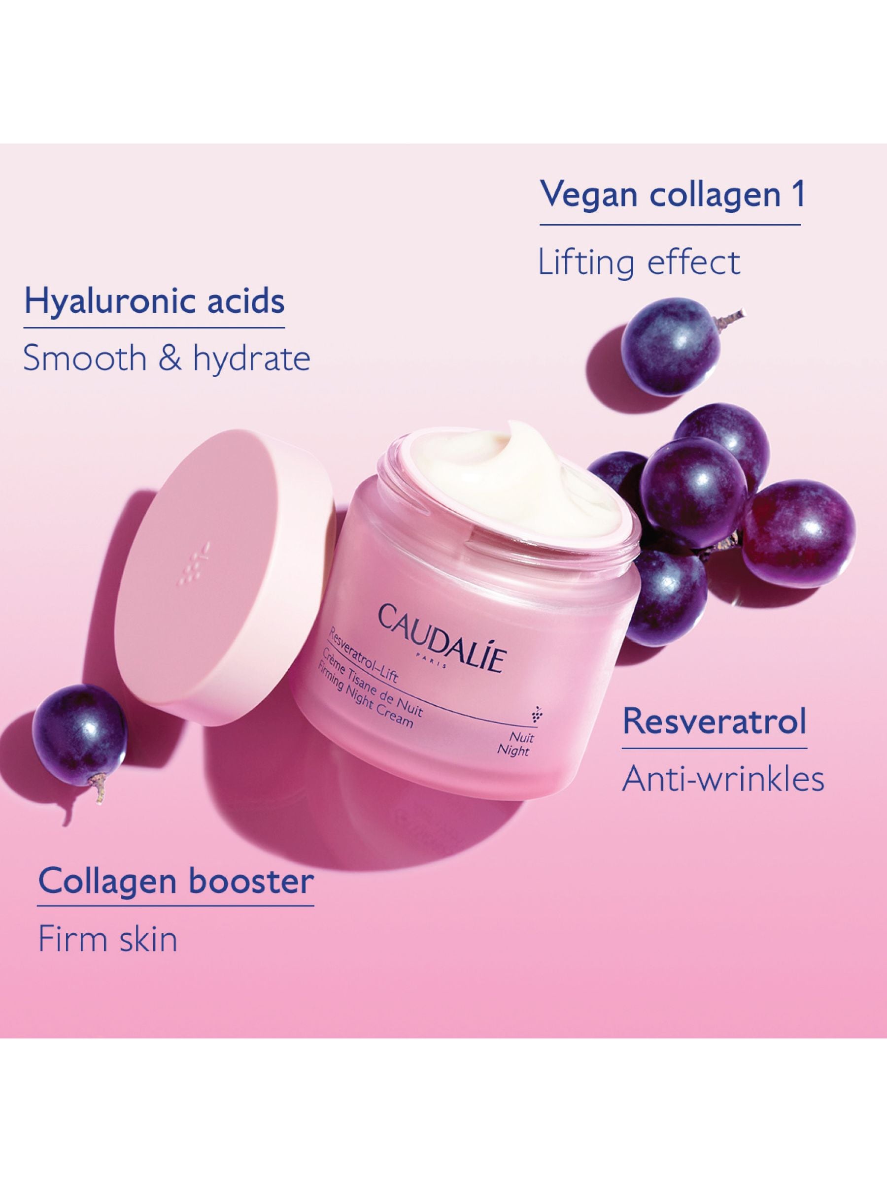 Caudalie Resveratrol-Lift night cream refill 50 mL - British product