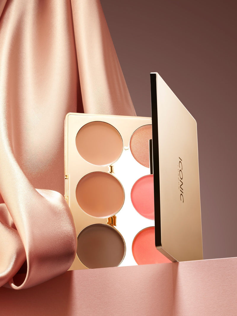 ICONIC London cream blush bronzer and highlighter palette, UK version