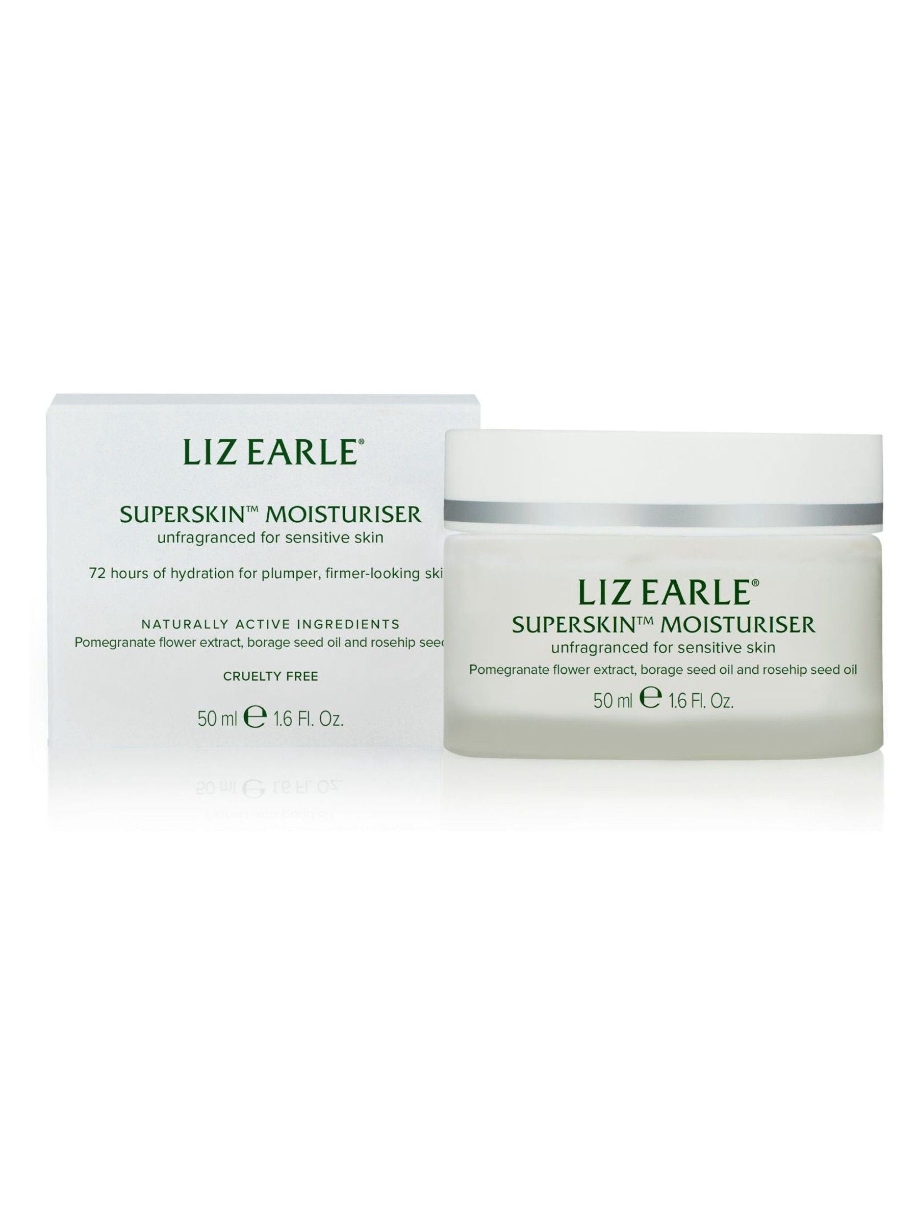 Liz Earle Superskin unfragranced facial moisturiser for sensitive skin 50ml, UK version
