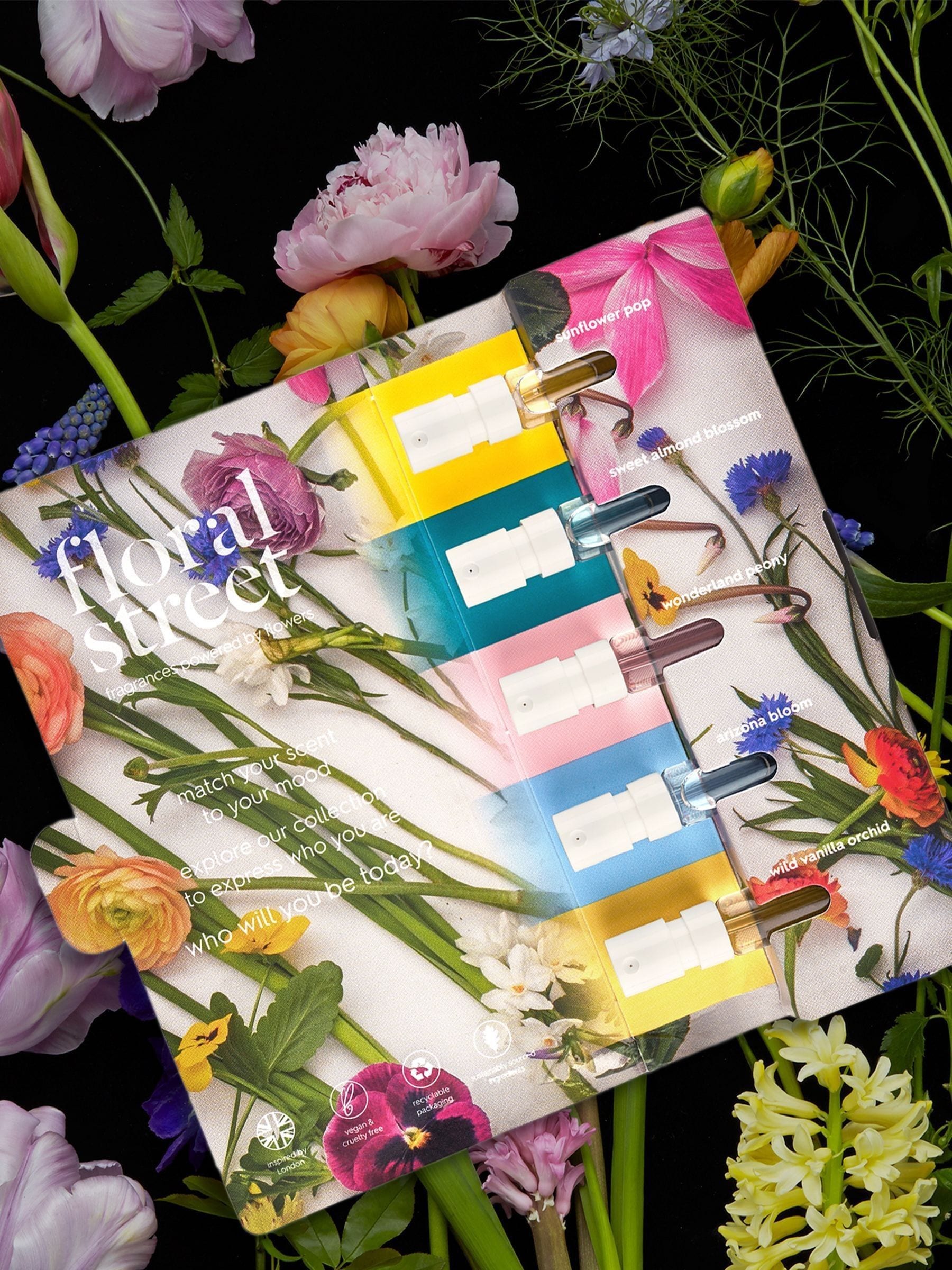 Floral Street discovery set with five 2ml perfume samples - British product