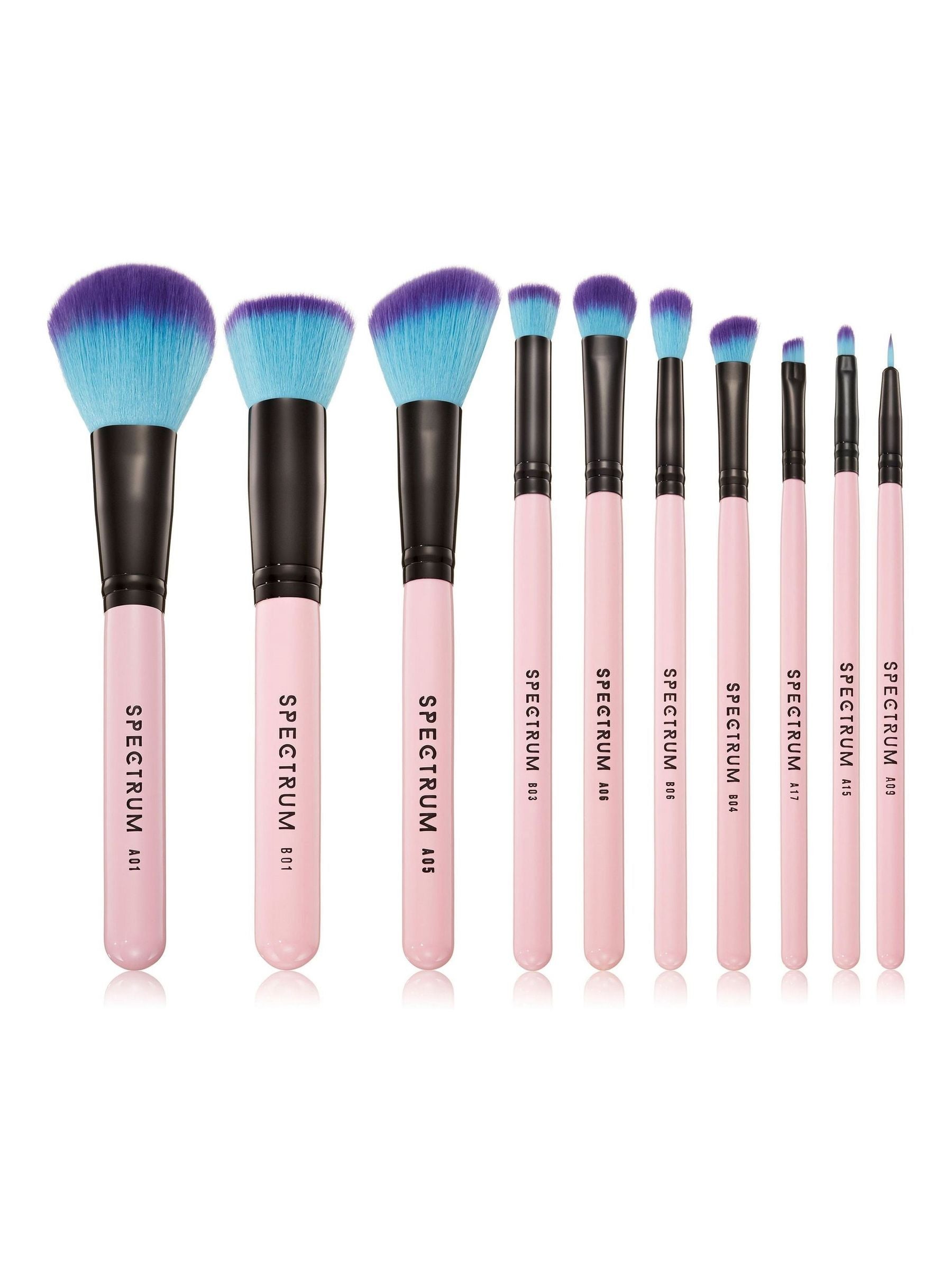Spectrum Collections pink essential makeup brush set 10 piece (British brand)