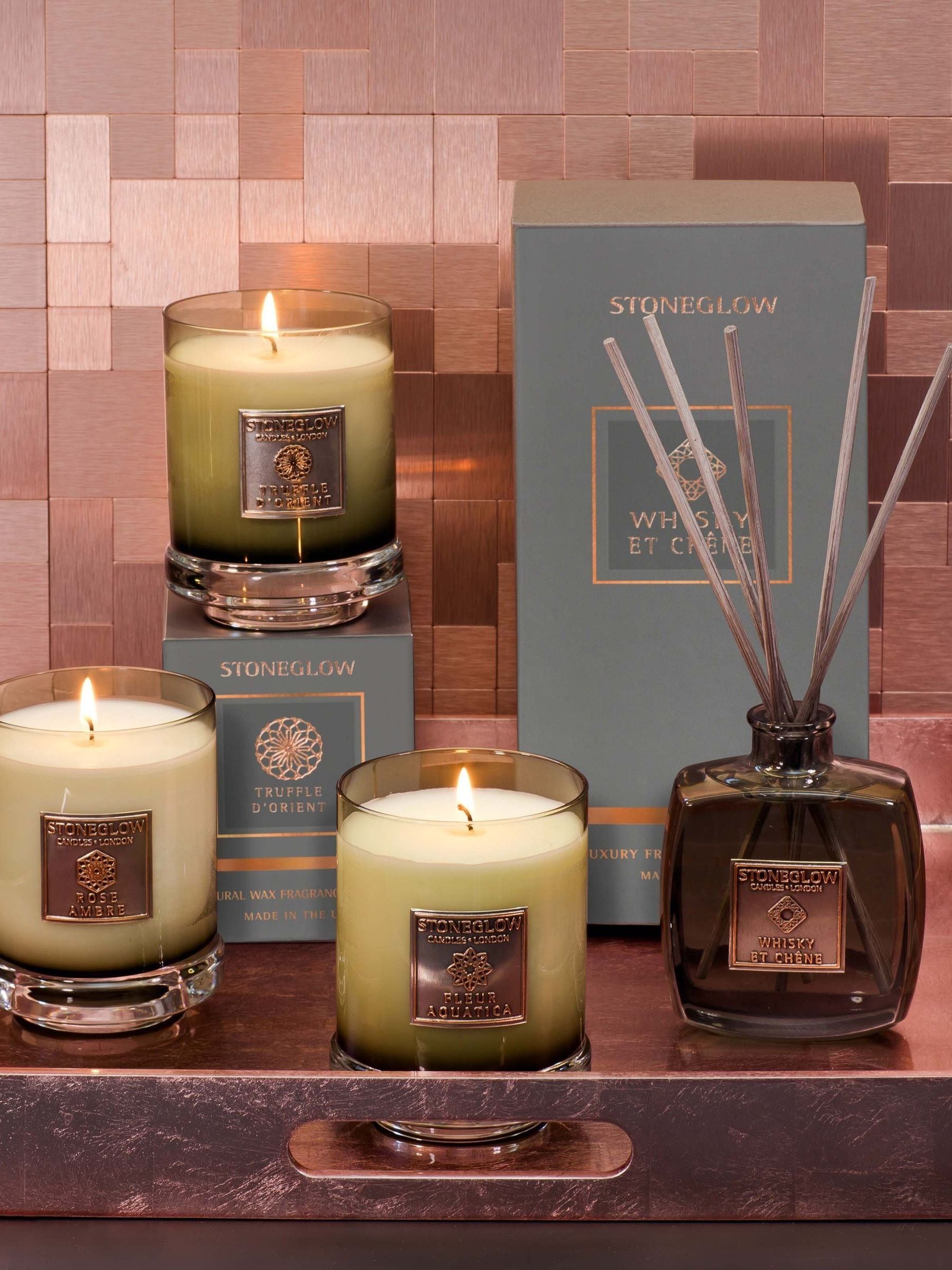 Stoneglow Whisky et Chene Metallique Reed Diffuser