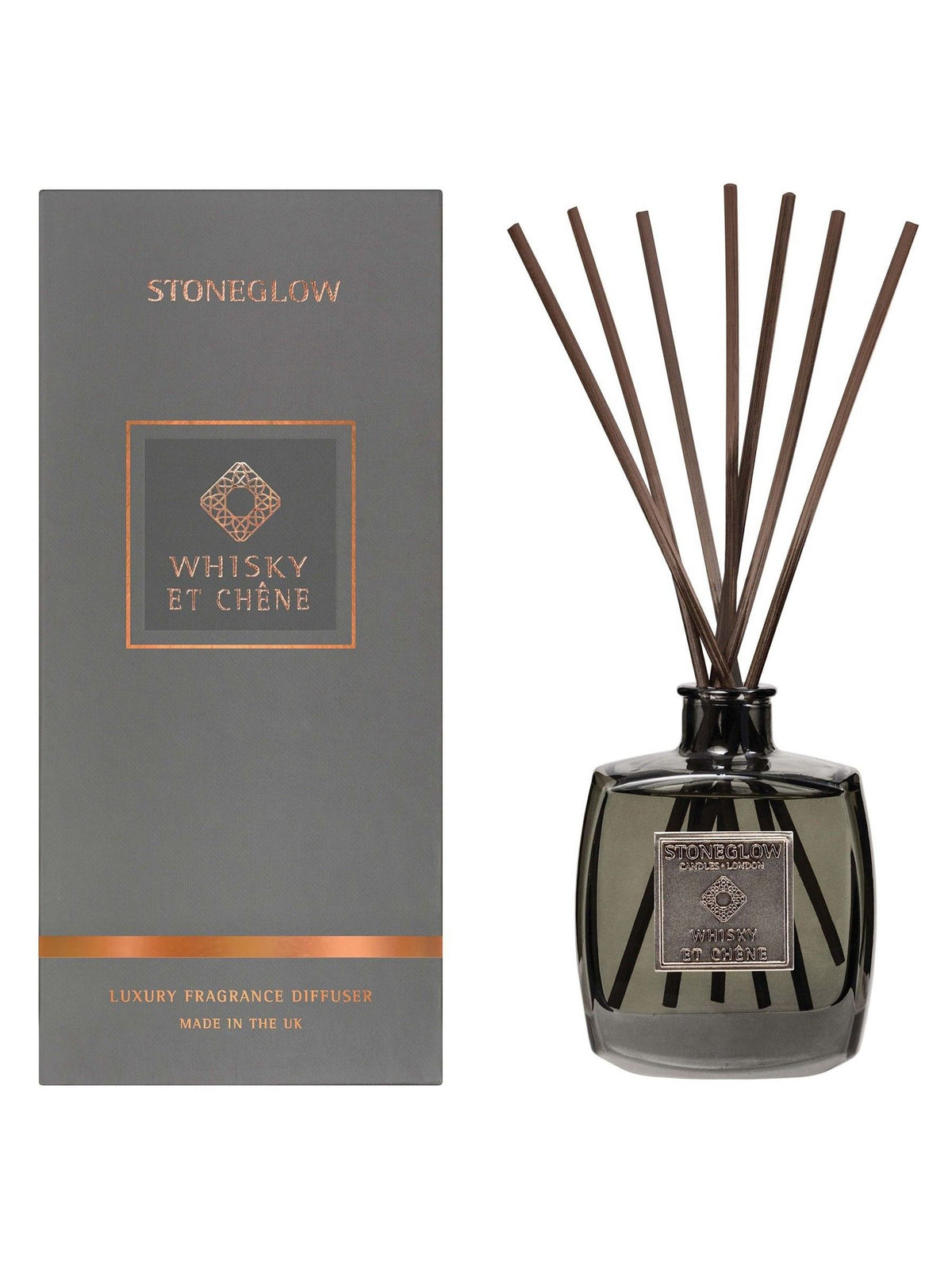 Stoneglow Whisky et Chene Metallique Reed Diffuser