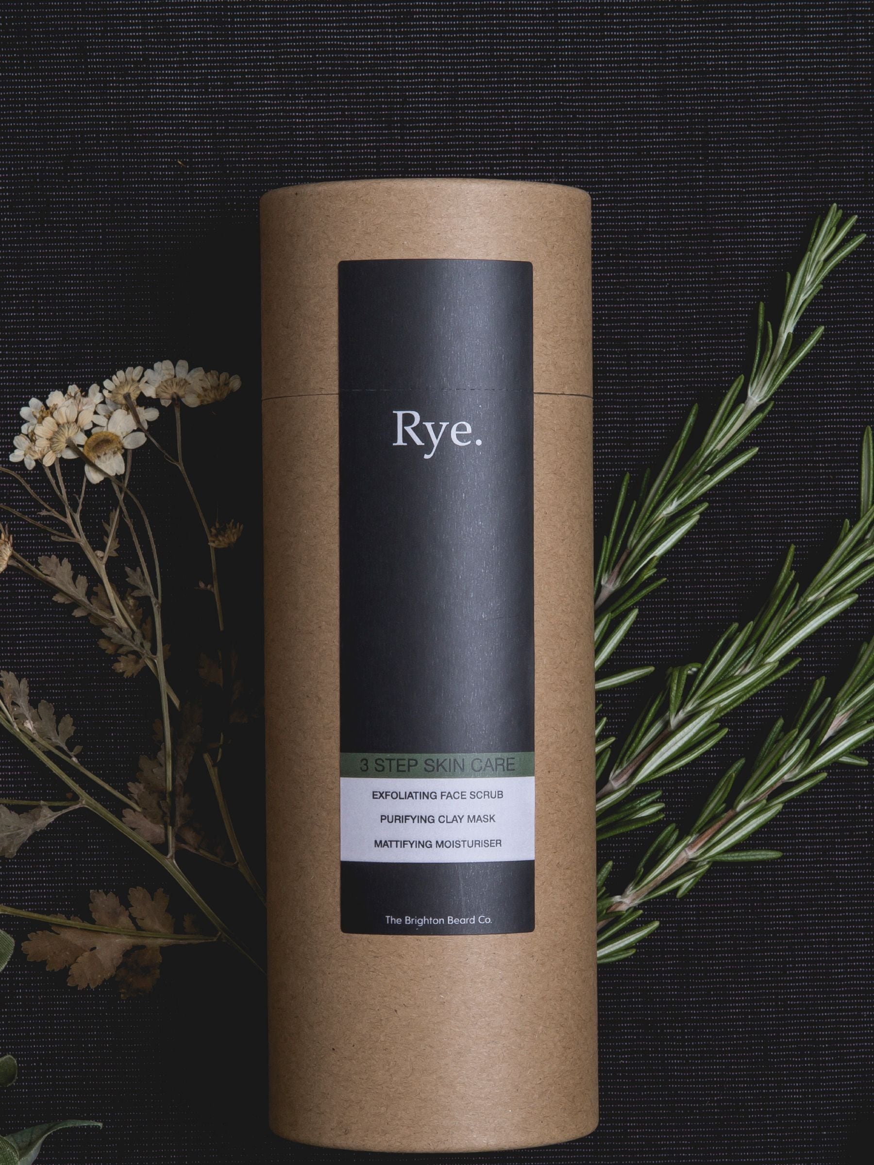 The Brighton Beard Co. Rye 3 Step Men's Skincare Gift Set (British brand)