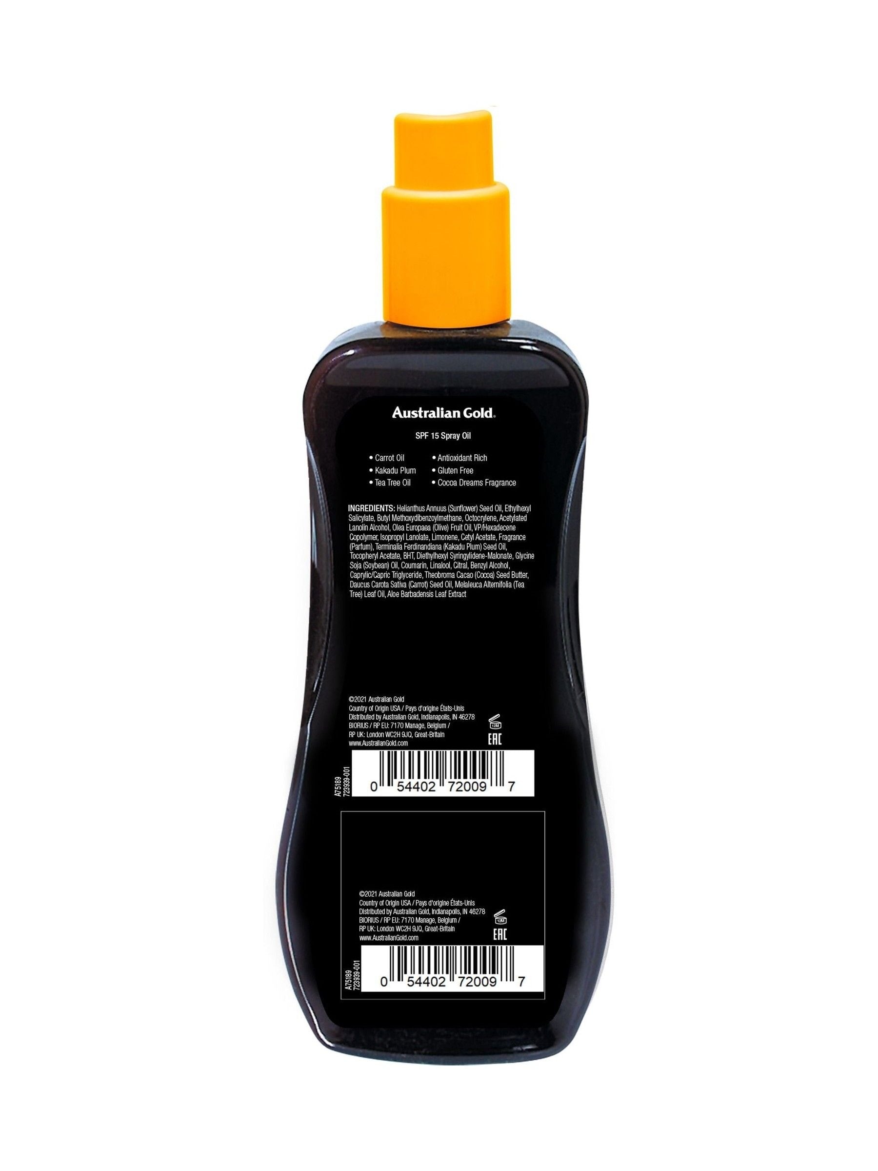 Australian Gold SPF 15 Hydrating Spray Oil 237 ml - British product