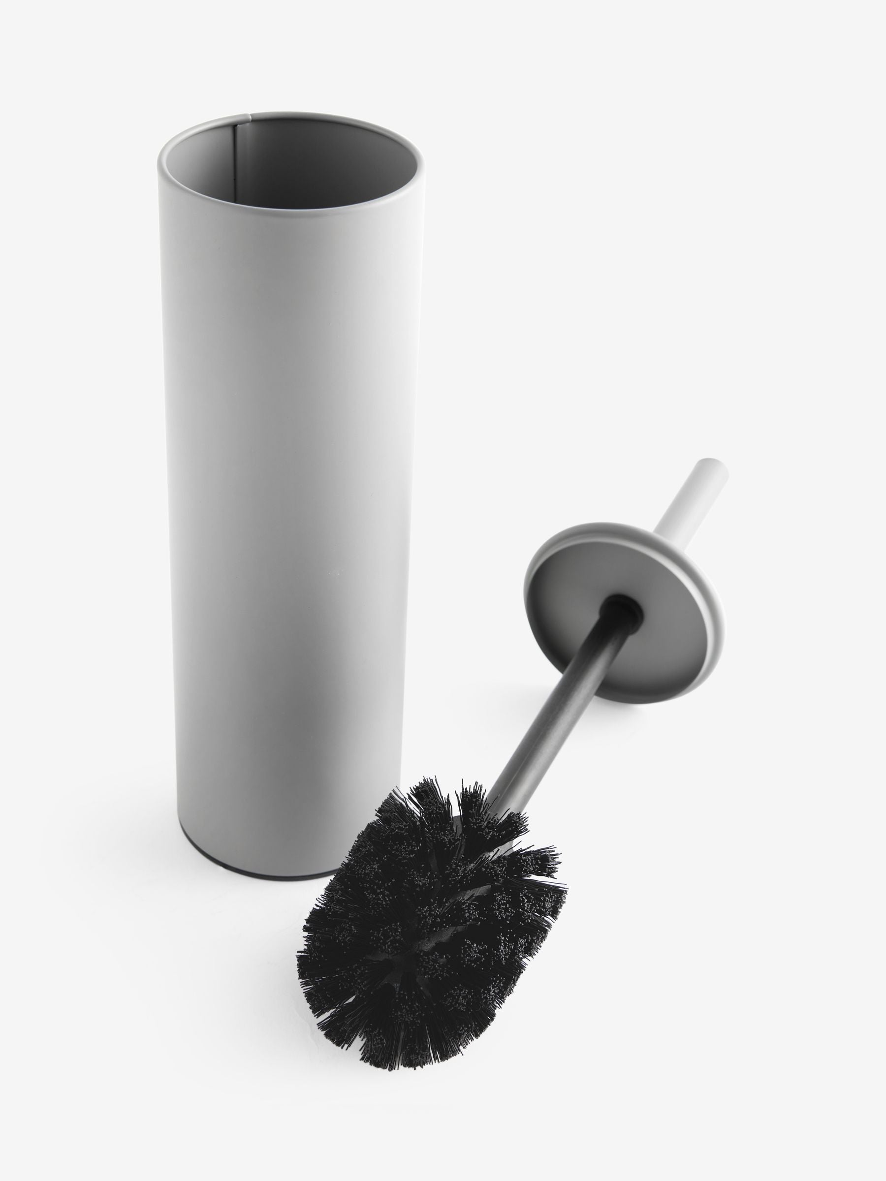 Light grey metal and plastic toilet brush, UK version