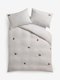 White Christmas Robin Fleece Duvet Cover and Pillowcase Set (British brand)