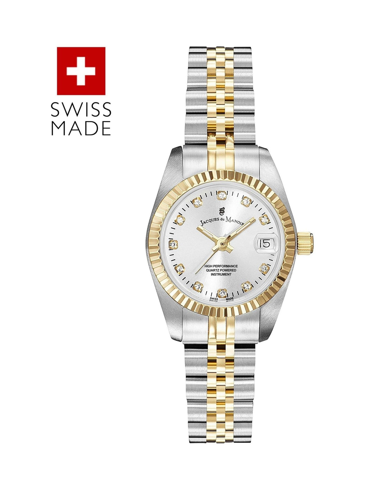 Jacques Du Manoir ladies' Swiss-made bracelet watch, UK version