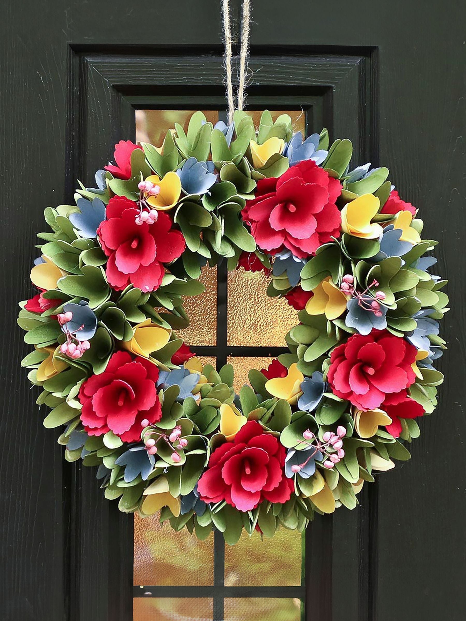 Dibor Green Rainbow of Colour Floral Wreath
