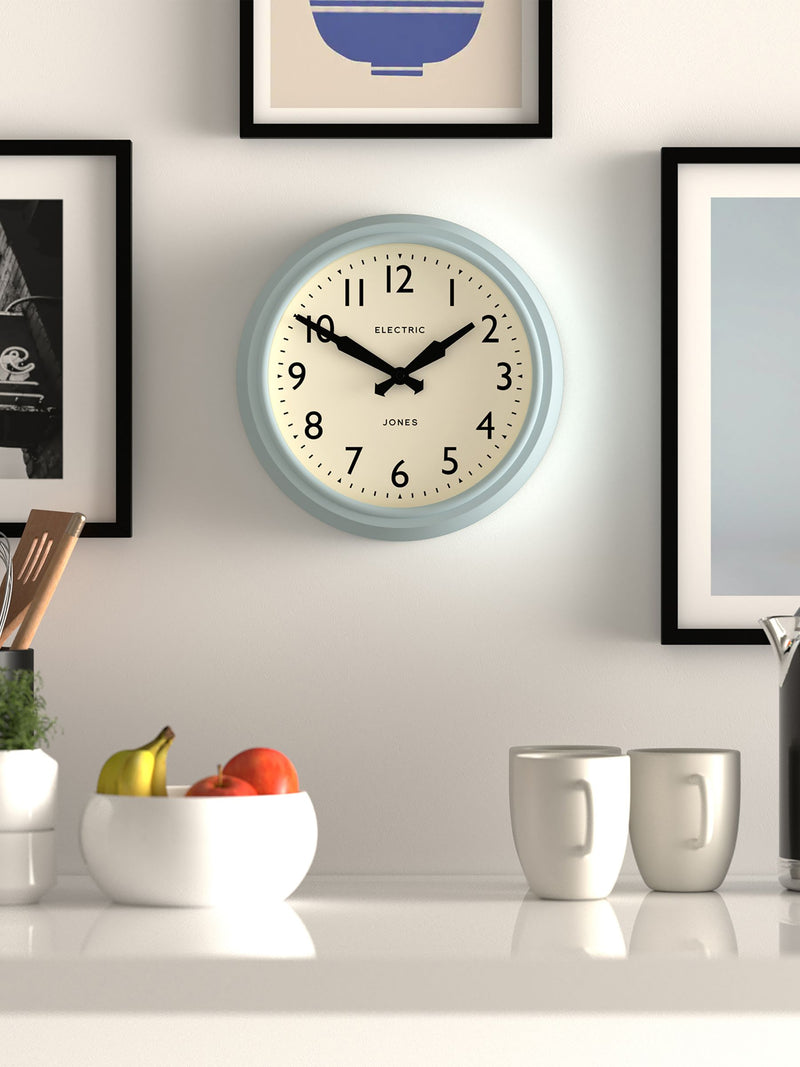 Jones Clocks Clear Blue Telecom wall clock 27cm, UK version