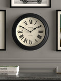 Jones Clocks Black Supper Club Roman Numeral Wall Clock 40cm, UK version