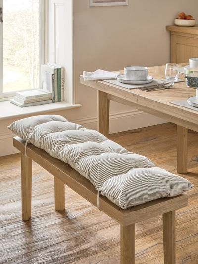 Charcoal Bronx Stripe Dining Seat Bench Cushion