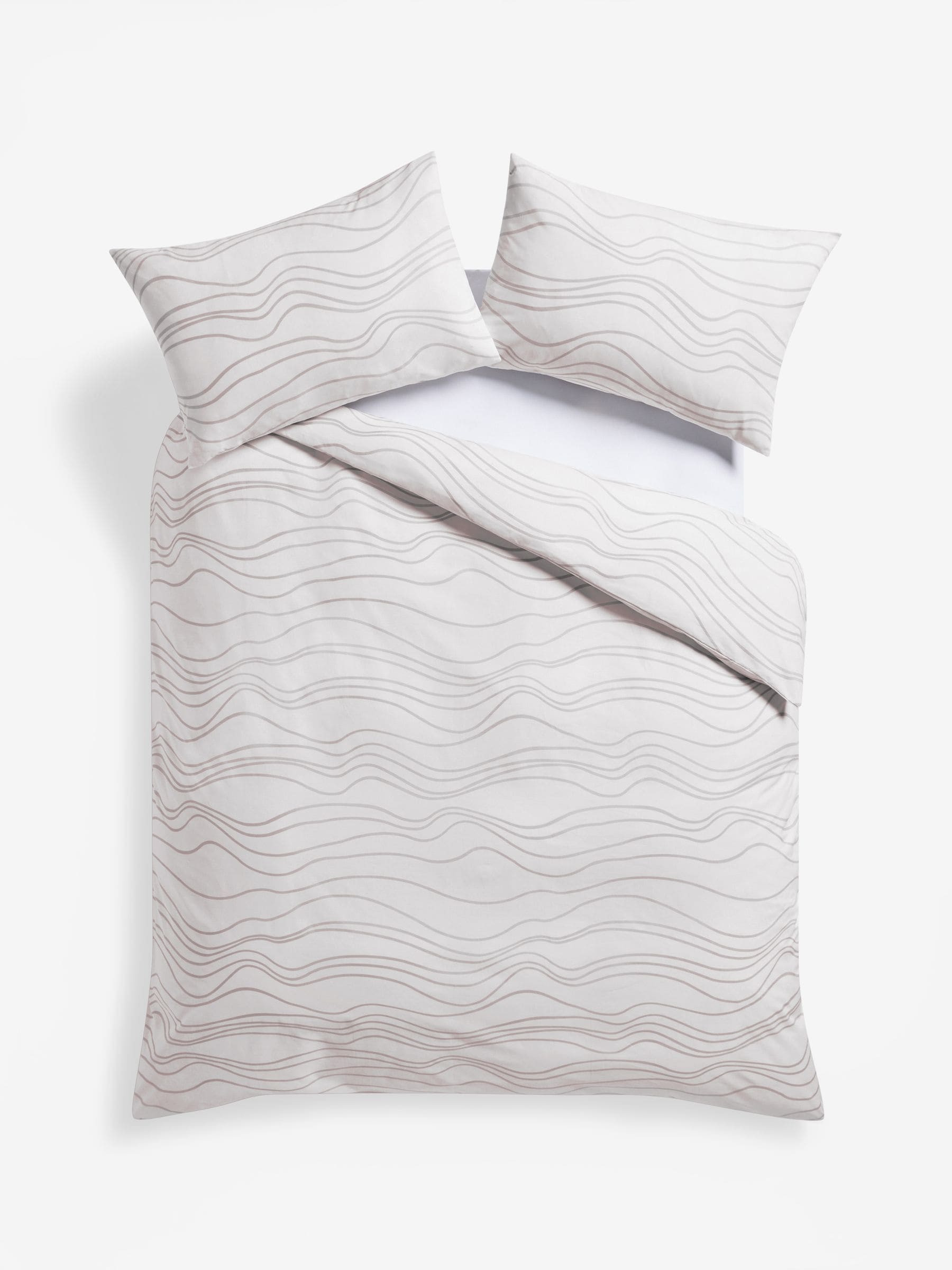 Reversible duvet cover set in natural wave, imported from the UK
