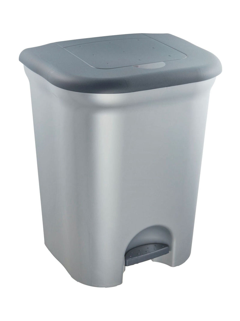Keeeper silver and black Torge dual compartment pedal bin, UK version