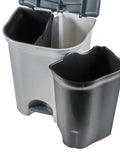 Keeeper silver and black Torge dual compartment pedal bin, UK version