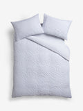 White mini seersucker supersoft duvet cover and pillowcase set (British brand)