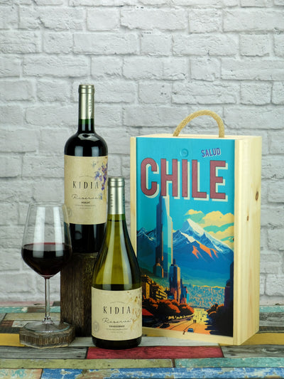 Le Bon Vin Chilean Reserve Merlot and Chardonnay Wine Gift Box 2 x 750ml