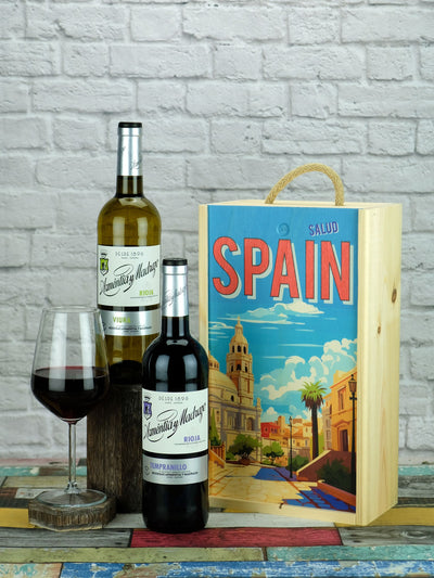 Le Bon Vin Spanish Rioja Wine Gift Box 2 Bottles