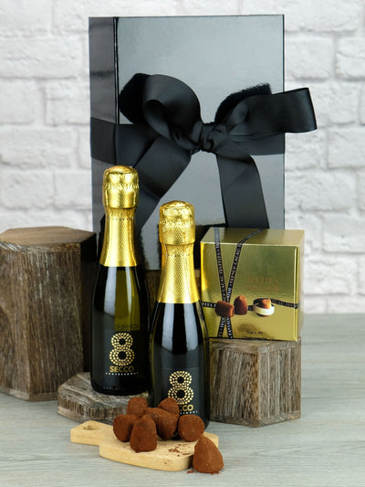 Le Bon Vin Mini Prosecco and Truffles Gift Set 2x200ml Prosecco & 100g Truffles