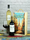 Le Bon Vin French Chateau Roquemont 2 Bottle Wooden Gift Box