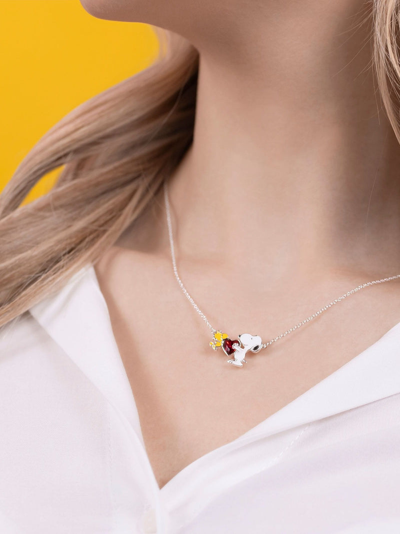 Peers Hardy Peanuts Snoopy and Woodstock white necklace, imported from the UK