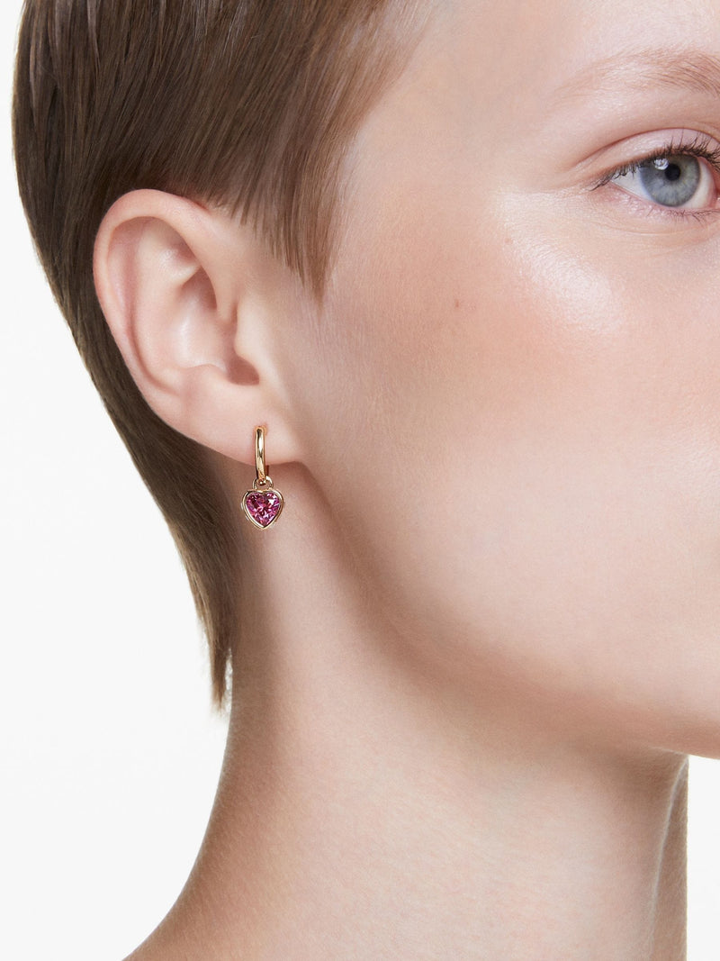 Swarovski red heart gold-tone plated chroma drop earrings (British brand)