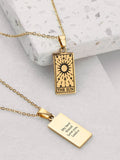 Treat Republic Personalised Gold Plated Sun Tarot Card Necklace
