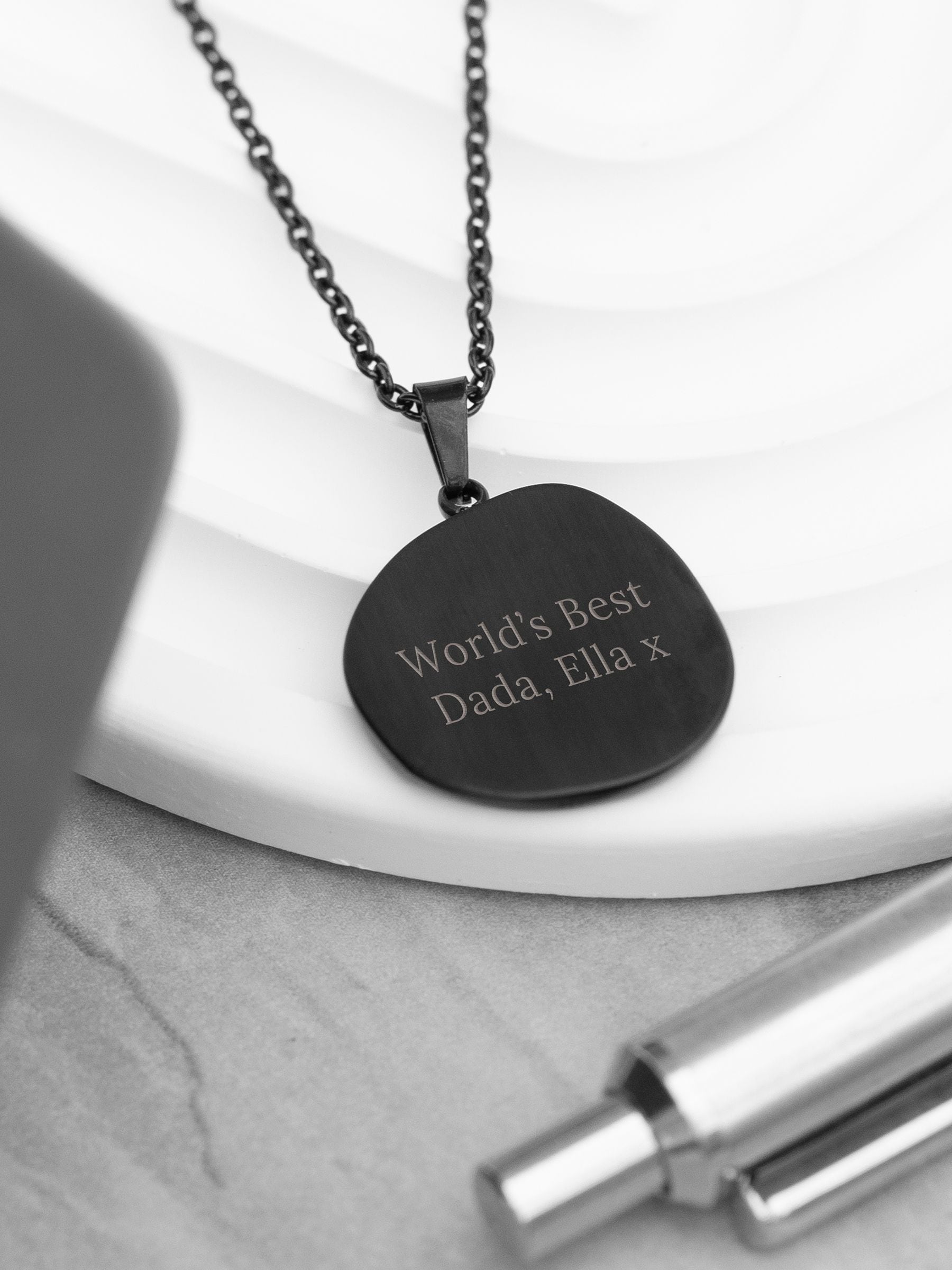 Treat Republic personalised compass amulet necklace 52cm chain, imported from the UK