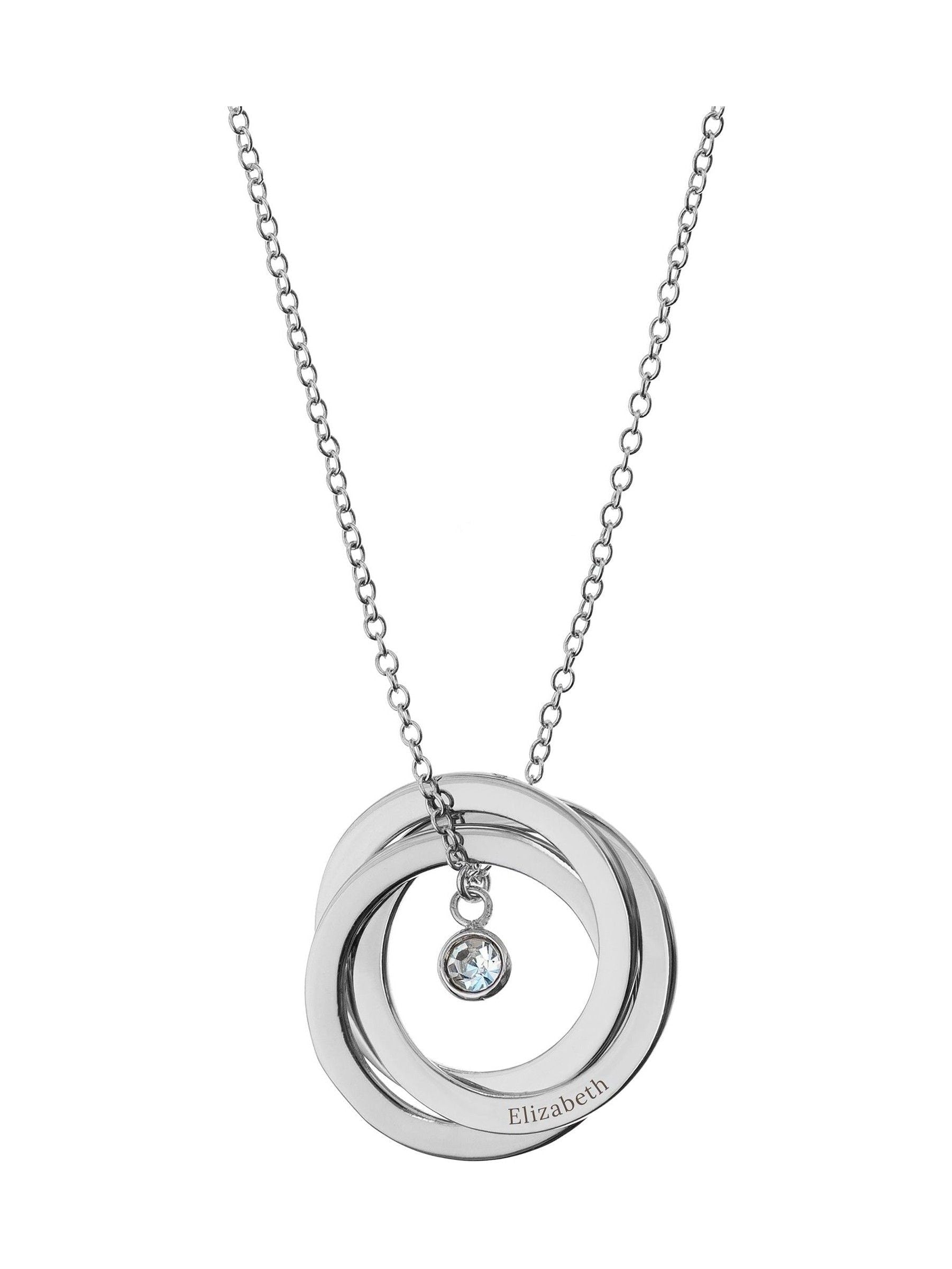 Treat Republic personalised Russian ring necklace silver tone 45cm chain, imported from the UK