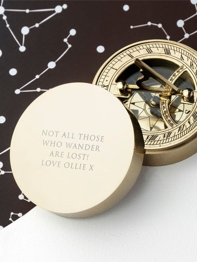 Treat Republic Personalised Brass Sundial and Compass Gift Box