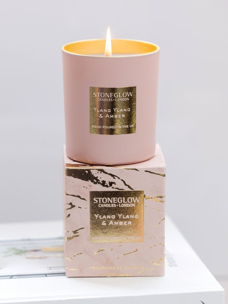 Stoneglow Ylang Ylang & Amber Luna scented candle 220g (British brand)