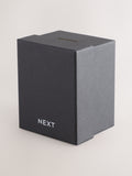 Black square dial croc effect strap watch - British product