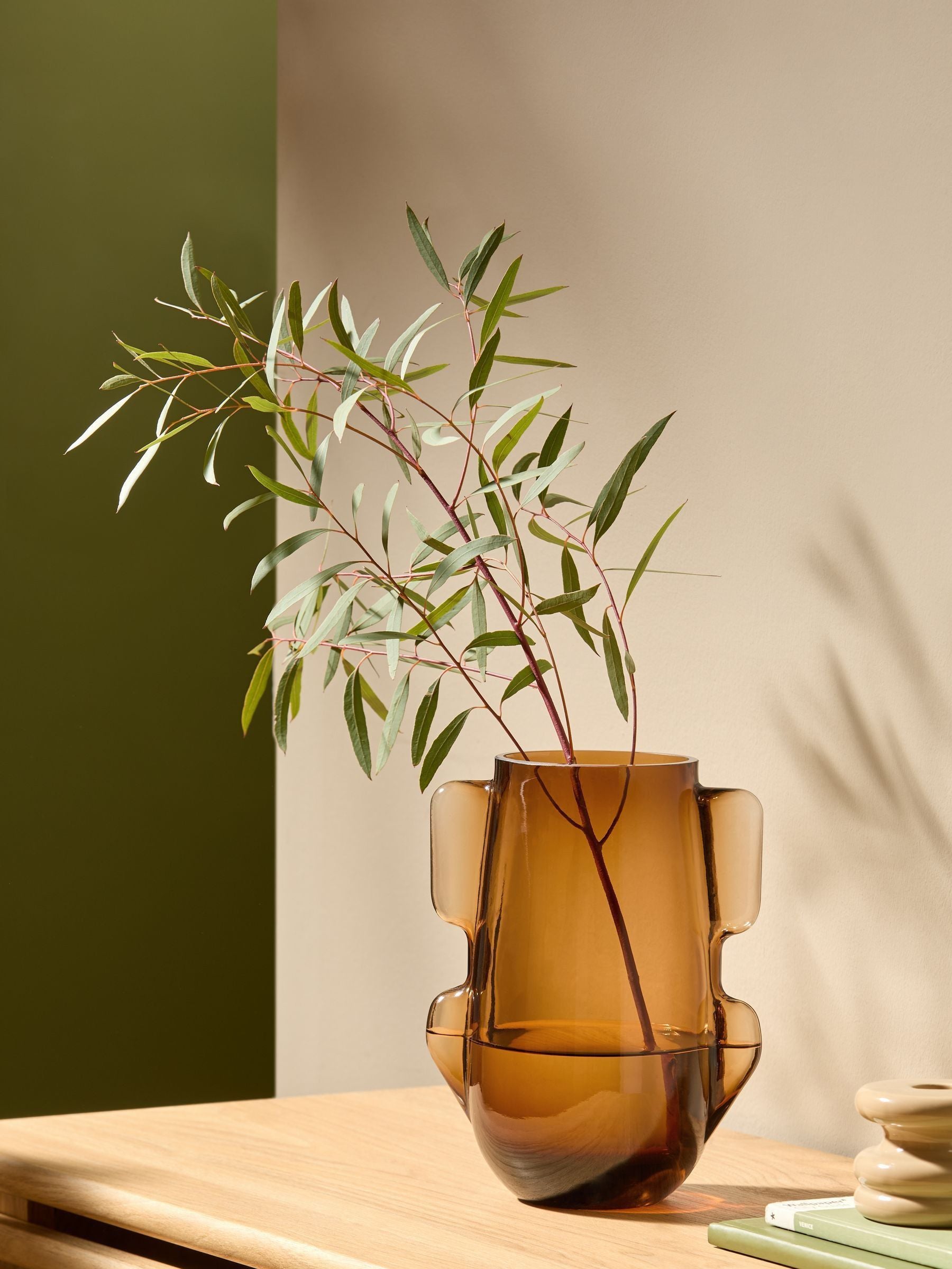 MADE.COM Brown Mira Glass Vase, imported from the UK