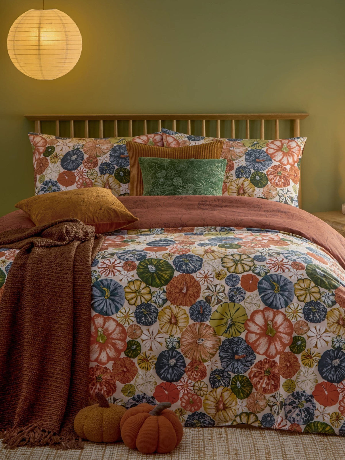 Furn Picking Patch Pumpkin duvet cover and pillowcase set - British product