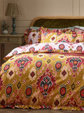 Paoletti Amber 1973 Dawson Ikat Ruffle Duvet Cover Set
