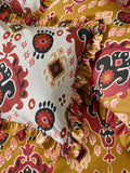 Paoletti Amber 1973 Dawson Ikat Ruffle Duvet Cover Set