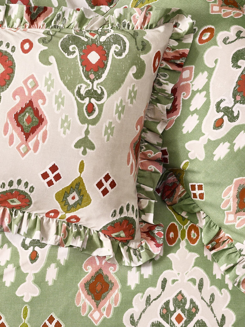 Paoletti Cedar Green duvet cover set, imported from the UK