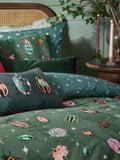 Beetalis Furn Green Jewel Reversible Duvet Cover and Pillowcase Set - British product