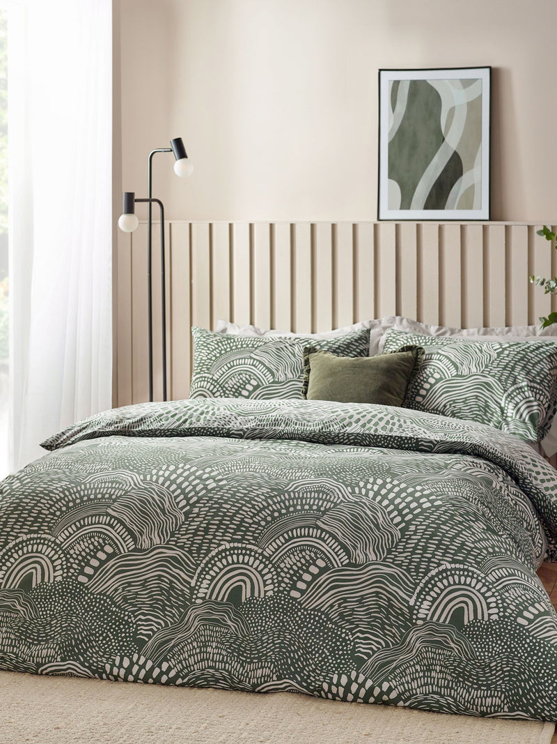 HÖEM Olive Nola abstract geometric duvet cover set, UK version