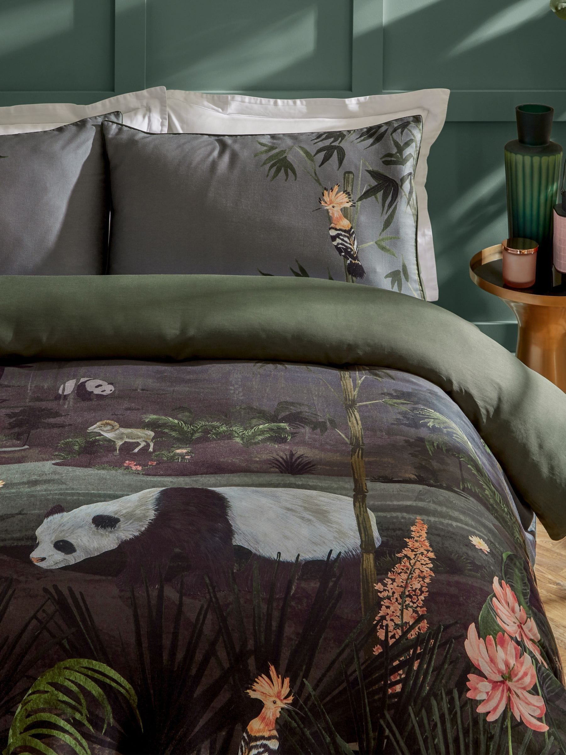 Paoletti Green Chuan duvet cover set, imported from the UK