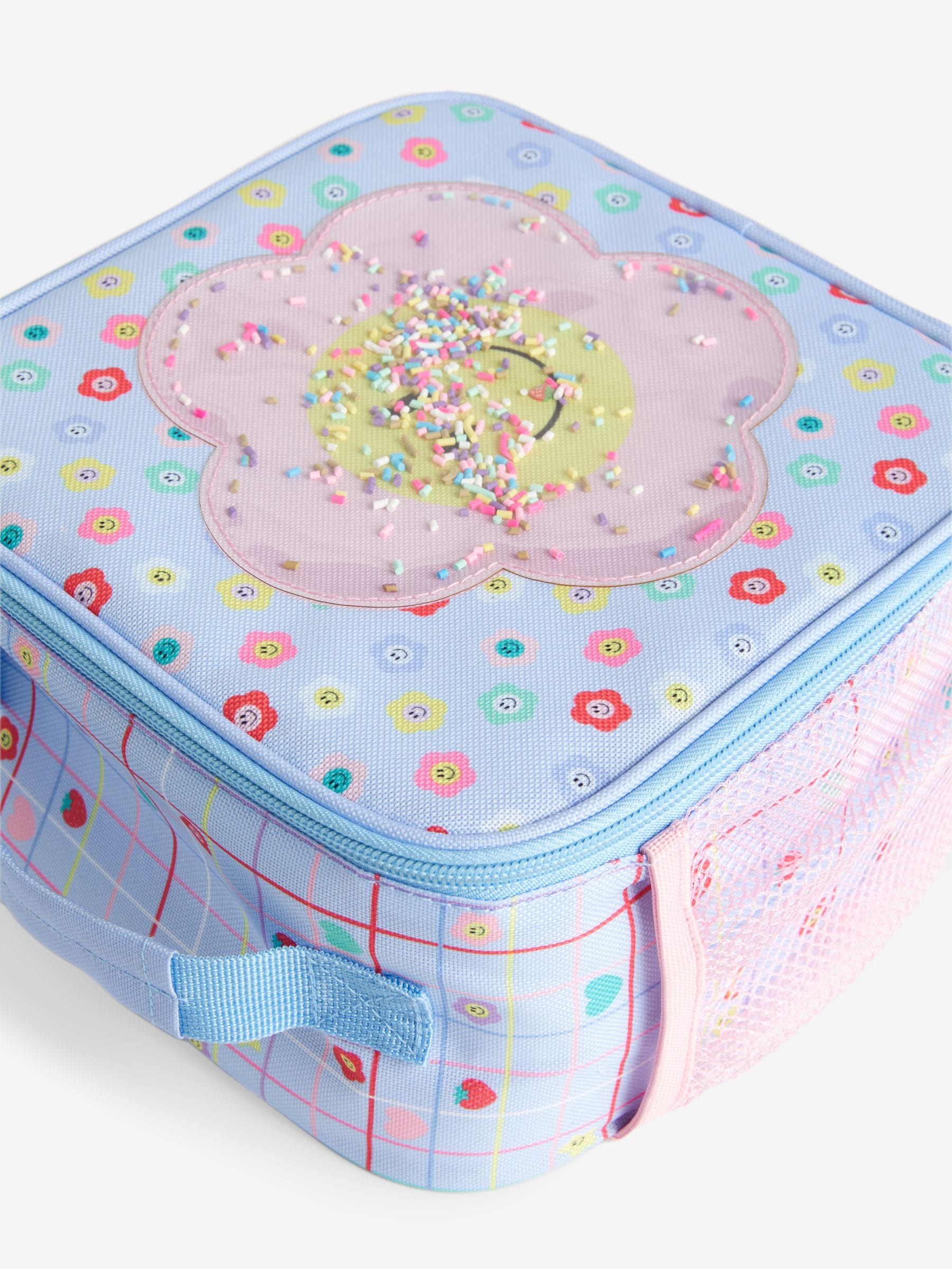 Blue/Pink Flower Power Lunch Bag - British product