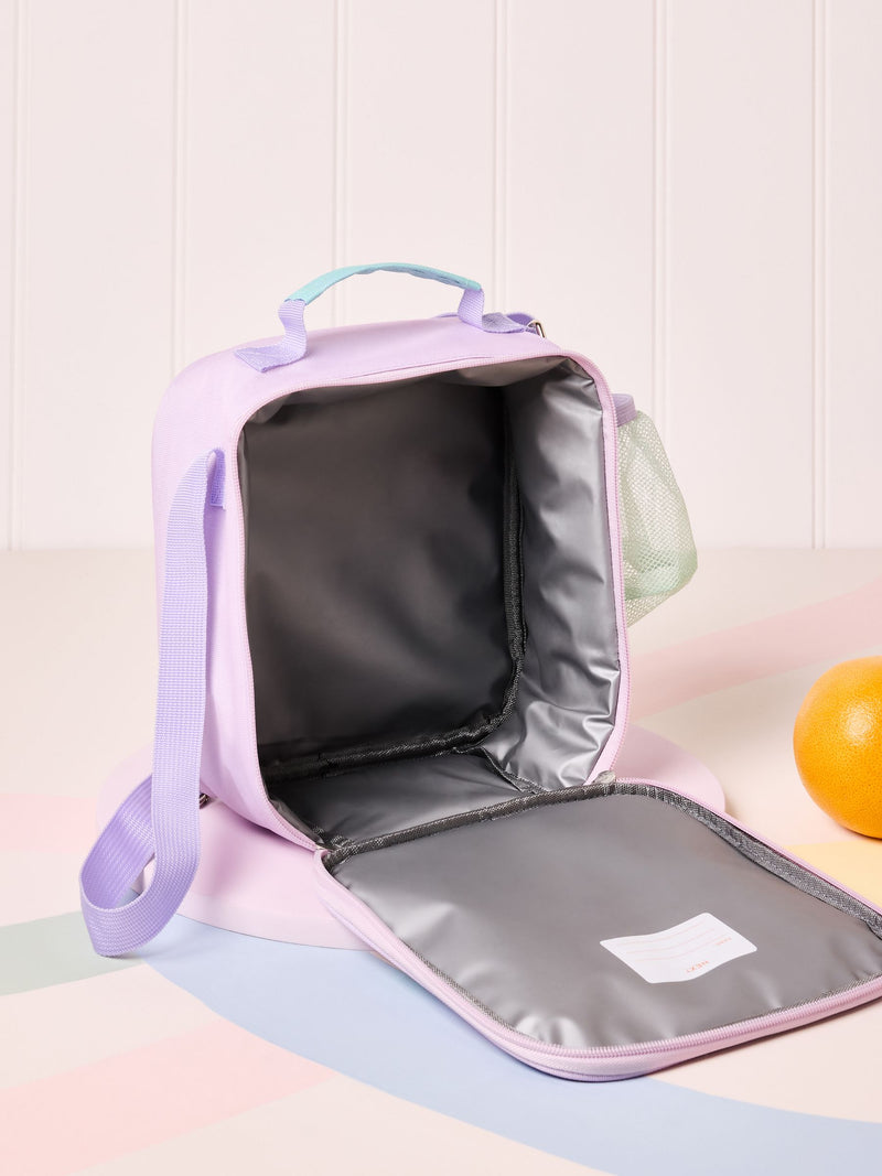 Lilac Purple Rainbow Lunch Bag and Water Bottle