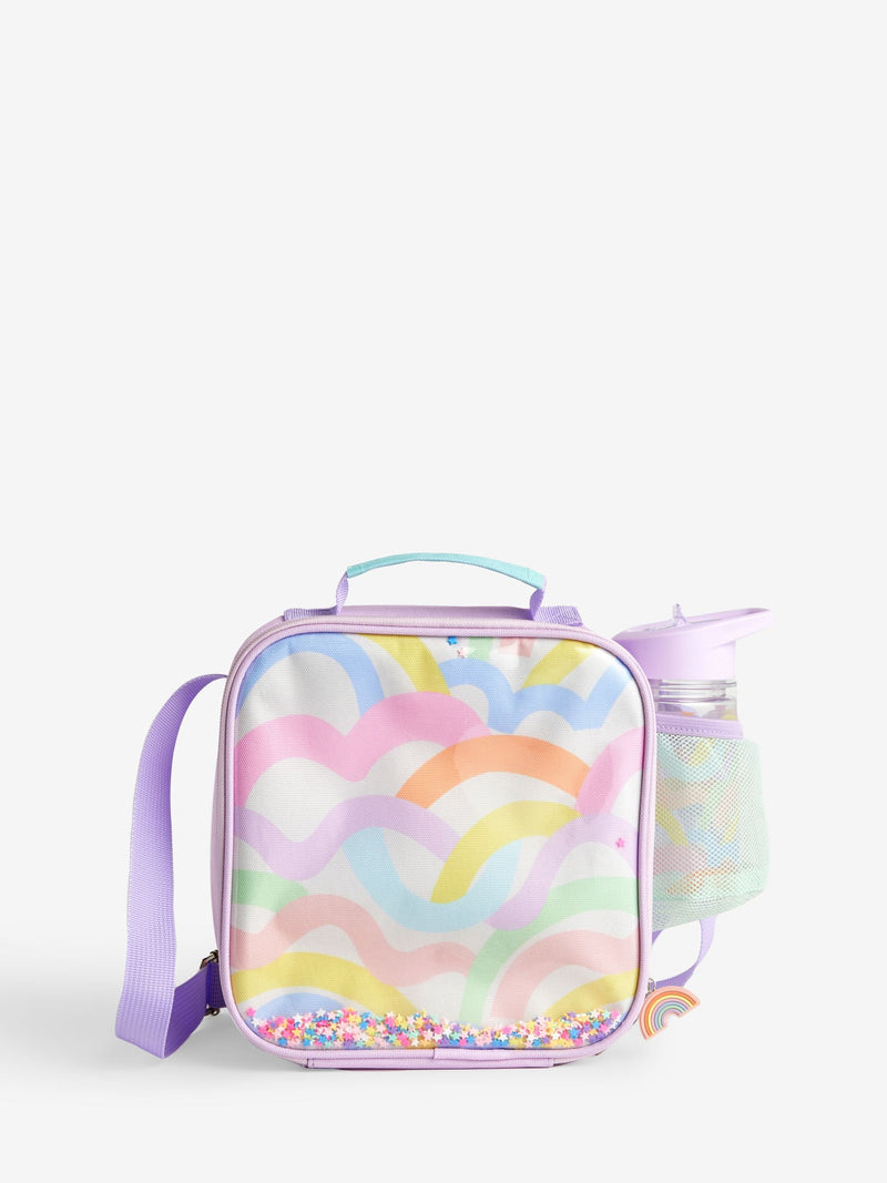 Lilac Purple Rainbow Lunch Bag and Water Bottle