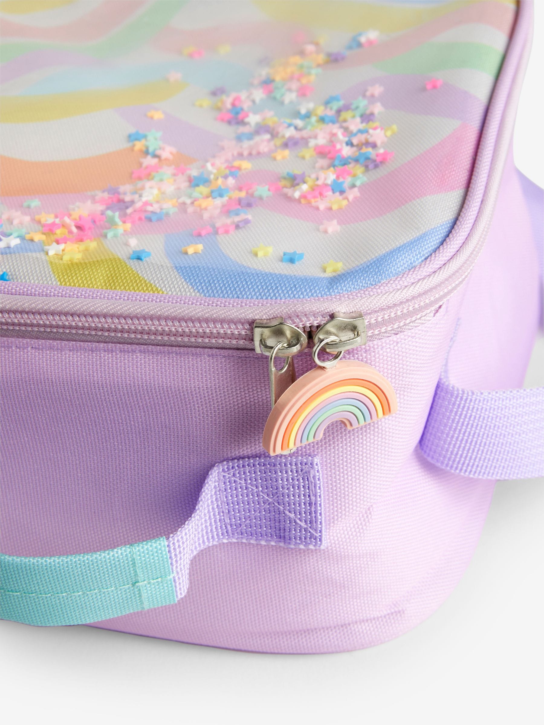 Lilac Purple Rainbow Lunch Bag and Water Bottle