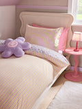 Lilac Flower Checkerboard Duvet Cover and Pillowcase Set