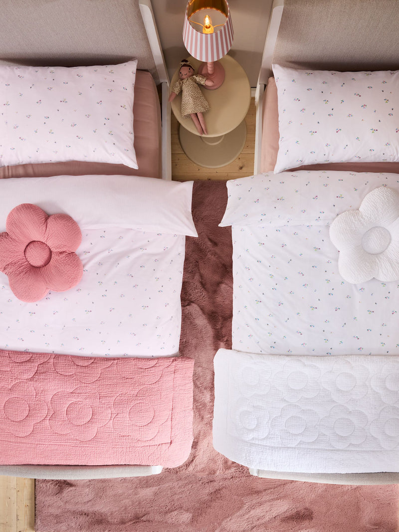 White pink floral duvet cover and pillowcase set (British brand)