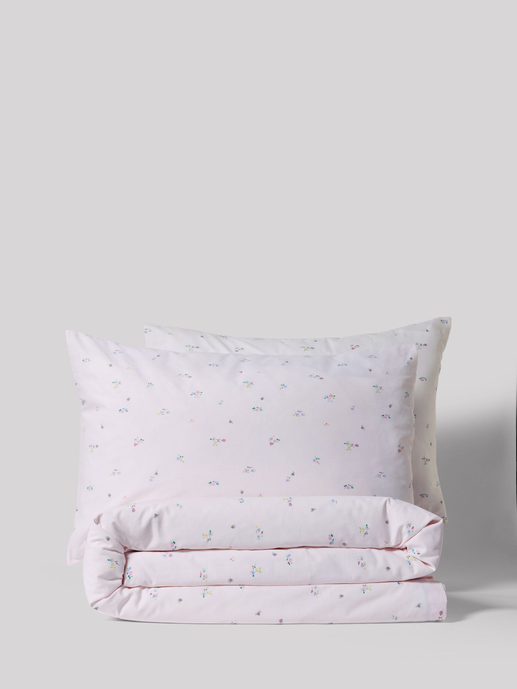White pink floral duvet cover and pillowcase set (British brand)
