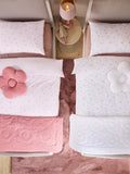 White pink floral duvet cover and pillowcase set (British brand)