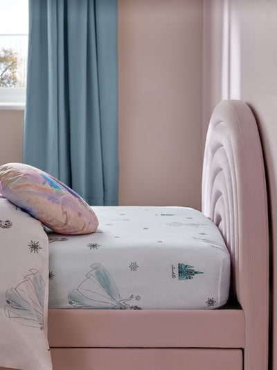 White Frozen 100% Cotton Fitted Sheet