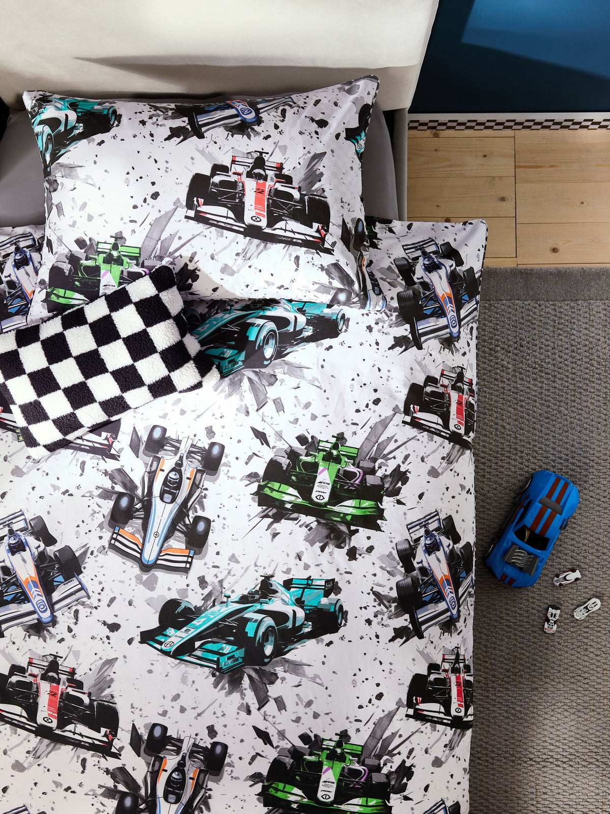 Racing Cars Duvet Cover and Pillowcase Set